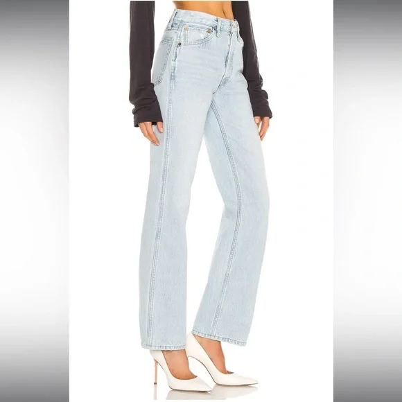 RE/DONE Originals 90s High Rise Loose in Perfect Light Indigo - Size 30 - Picture 3 of 8